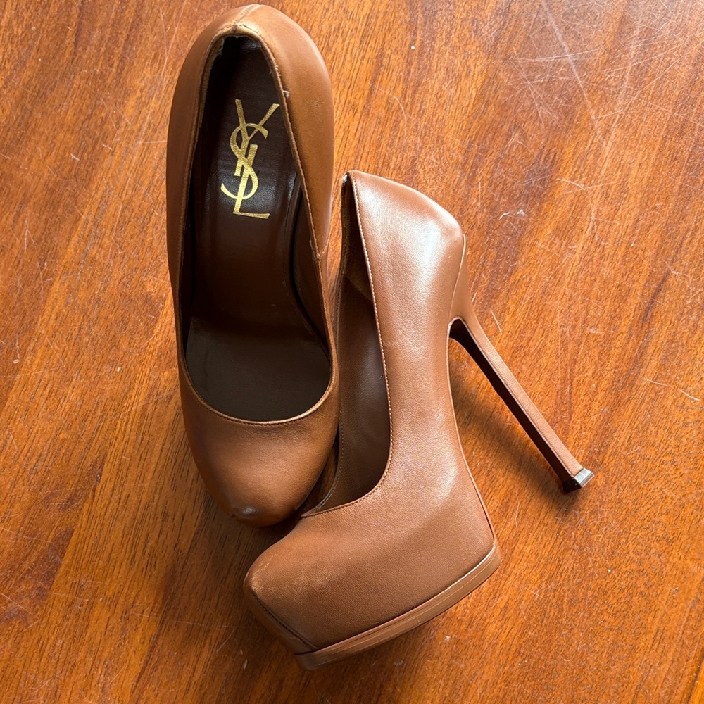 Yves Saint Laurent Brown Platform Heels